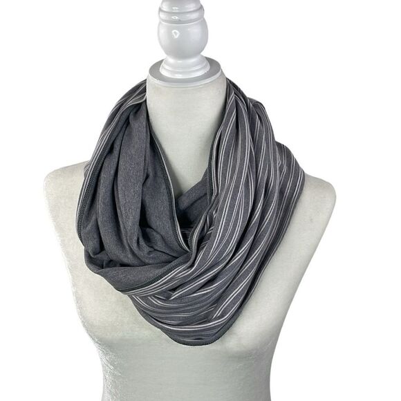 Lululemon Vinyasa Scarf Rulu DoubleTrouble Stripe Neutral Blush Heathered Slate - Picture 1 of 6